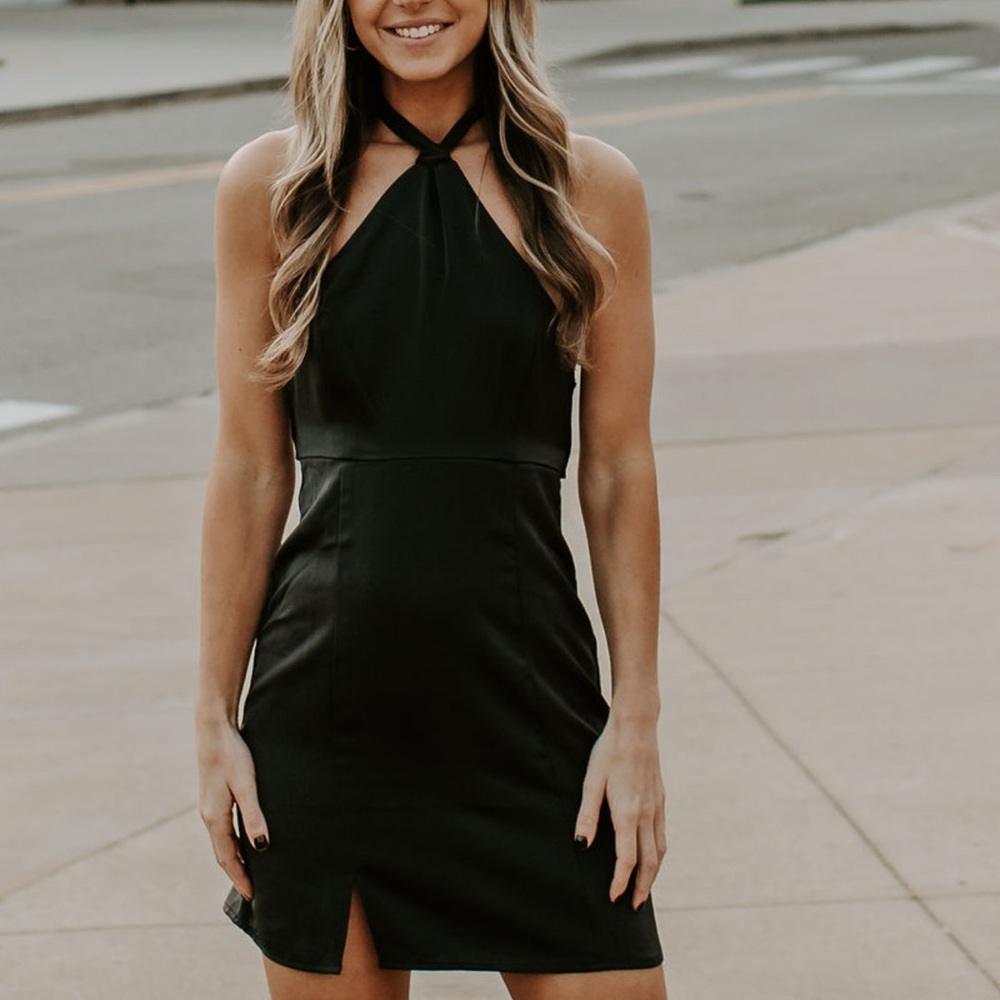 Urban Outfitters Black Halter Mini Dress